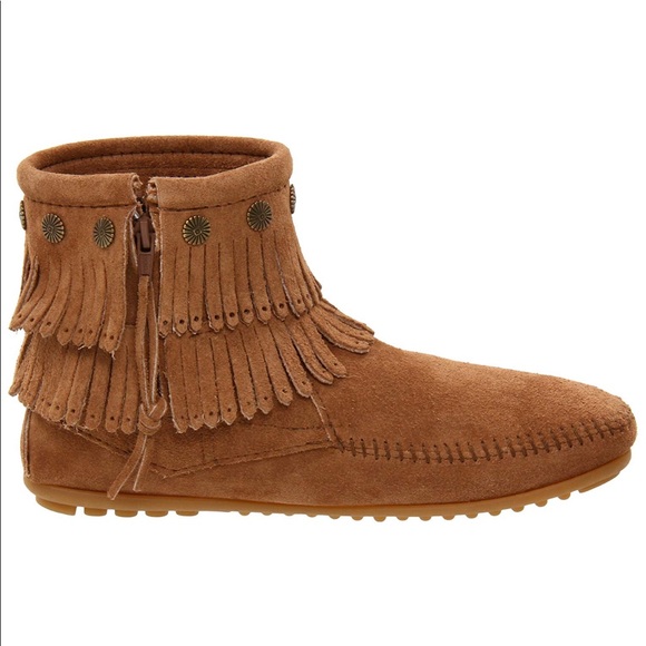 Minnetonka Double-Fringe Side Zip Boot - Picture 7 of 8